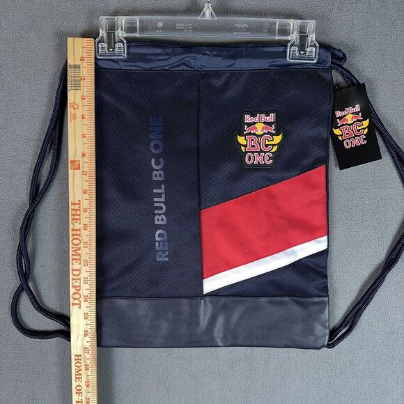 Red Bull‎ BC One Drawstring Bag Backpack Navy Blue B Boy Dancing Lightweight - Picture 6 of 9